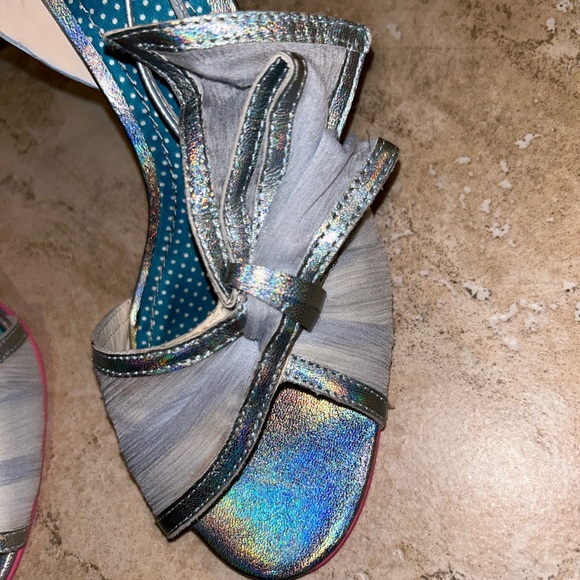 Betsey Johnson Silver and Blue Heels - Picture 2 of 9